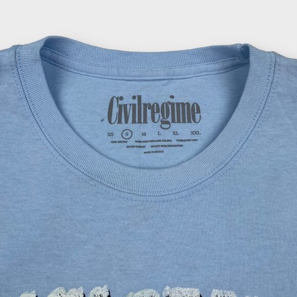 Civil Regime T Shirt Mens Small Civil Cruise Blue Lowrider Graphic Flame Hip Hop - Picture 9 of 12